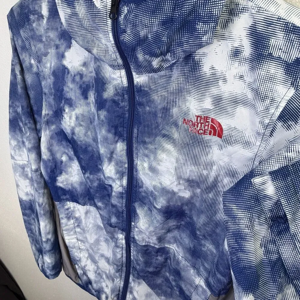 The North Face Windbreaker Jacket Cloud Camo Blue White Full Zip Men’s Medium